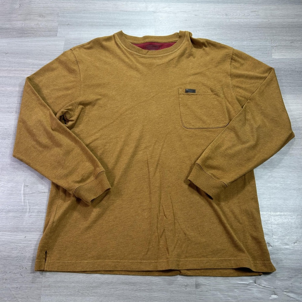 Pendleton Shirt Mens Small Brown Long Sleeve Pocket Tagless Cotton Crewneck Tee